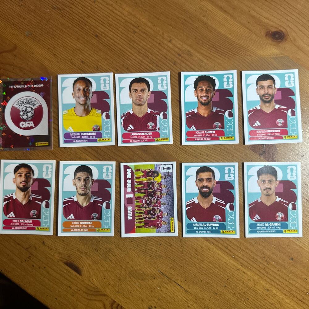 Panini FIFA World Cup Qatar 2026 Soccer Sticker Lot of 10